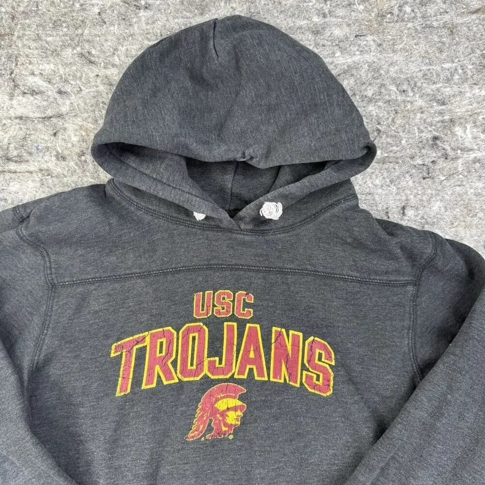 Red Oak Sports Wear USC Trojans Gray Long Sleeve Pullover Jacket Men's Size XL‎